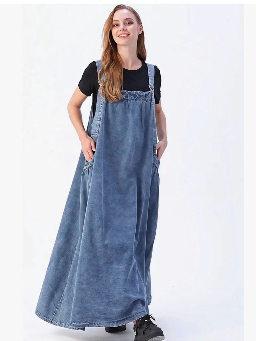 Denim Oversized Maxi Jumper Dress Medium Boho Lagenlook